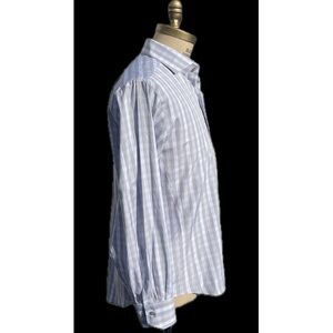 LORENZO UOMO | 17 / L | Trim Fit Heathered Gingham Men’s Dress Shirt 34/35